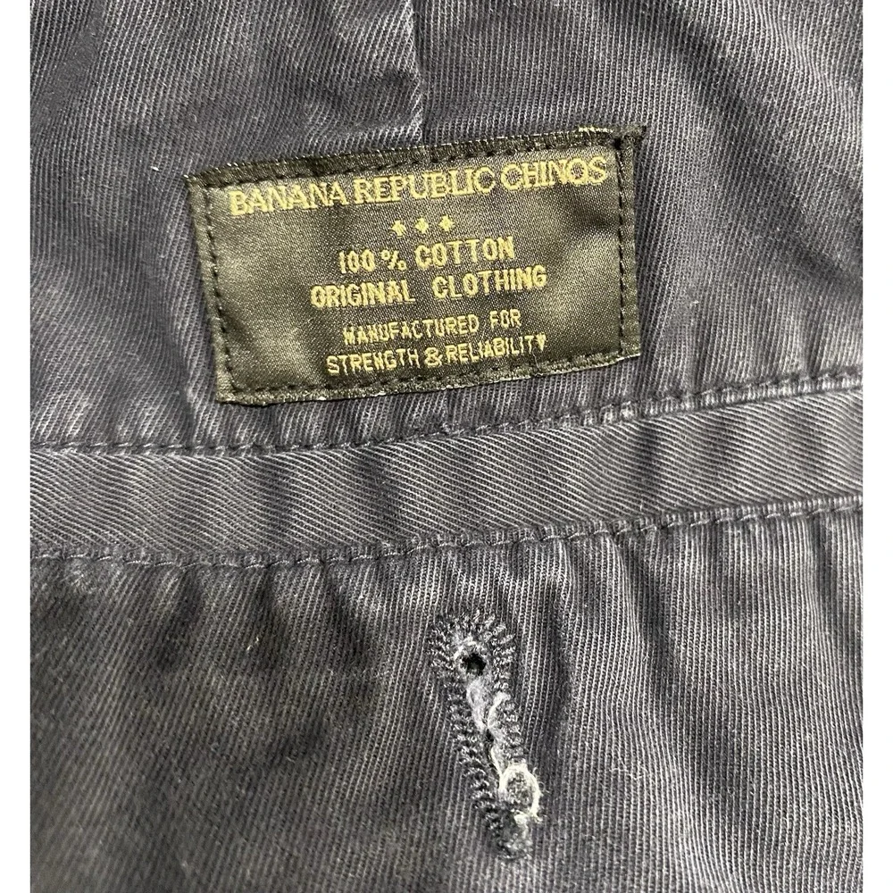 Banana Republic Fulton Skinny Fit Chino Pants Men  Blue Geometric Size 33/32